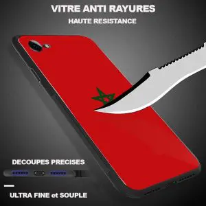 Coque de téléphone iPhone X personnalisée drapeau Marocain