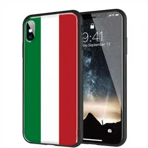 Drapeau italie, Coque iPhone X en Verre trempé