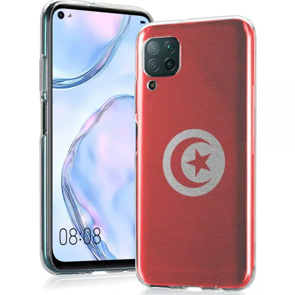 Coque en silicone Drapeau Tunisien pour Huawei P40 LITE