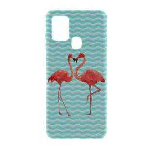 Coque gel Silicone Flamingo Love pour Samsung A21S