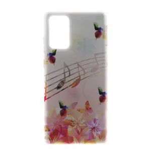 Coque Musical Note butterflies Samsung Note 20 en Silicone anti chocs