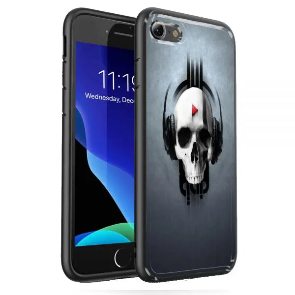 Coque Video Game Skull Play pour iPhone SE 2020 en Verre Trempé
