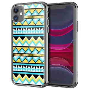 Coque Aztec Jaune Bleu pour iPhone, Samsung, Huawei