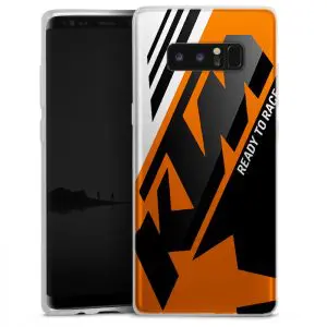 Coque Galaxy Note 8 en Silicone personnalisée KTM Racing Orange and Black