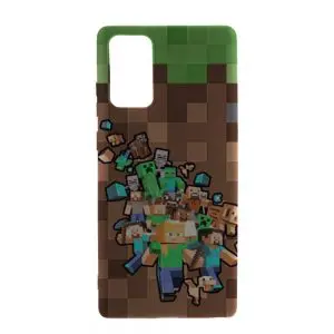 Coque pour Samsung NOTE 20 Personnalisée Minecraft Creeper Forest en Silicone