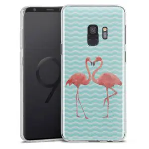 Coque Galaxy S9 Flamingo Love en Silicone, Tpu Case S9
