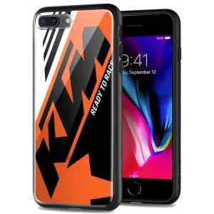 Coque Verre Trempé KTM Orange Black Racing pour iPhone 7 Plus - iPhone 8 plus
