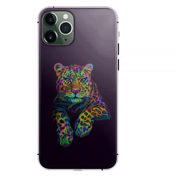 Coque anti chocs en Silicone Leopard color pour iPhone, Samsung, Huawei