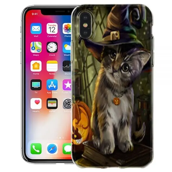coque iphone xr pas cher Halloween cat