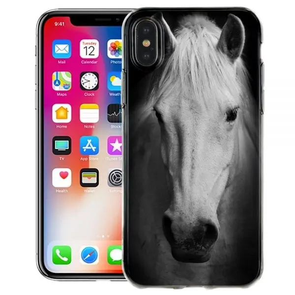 Coque iphone xr original silicone tete de cheval