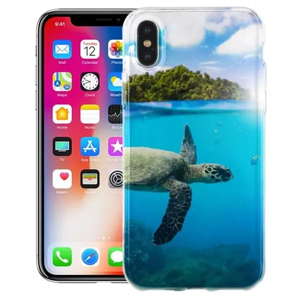 coque iphone xr original silicone tortue tropical