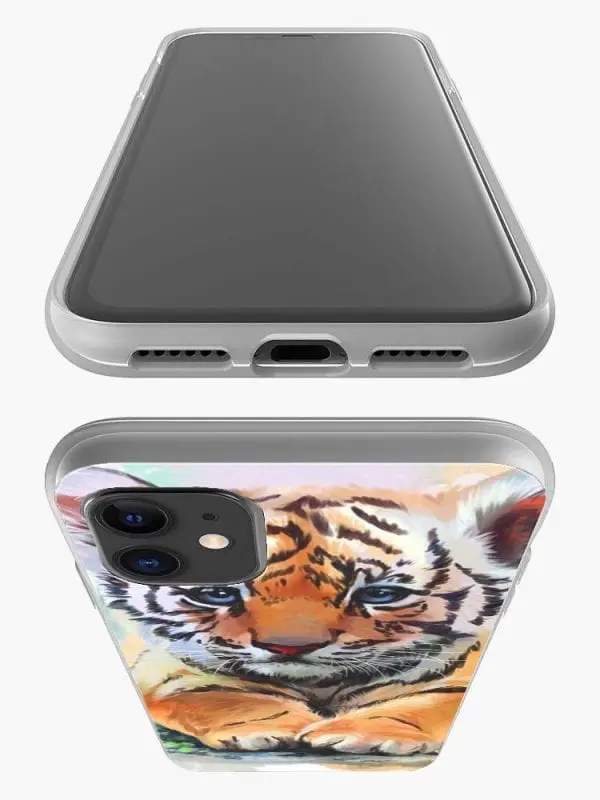 Abstract Tiger, Housse pour iPhone en Silicone, collection Animaux