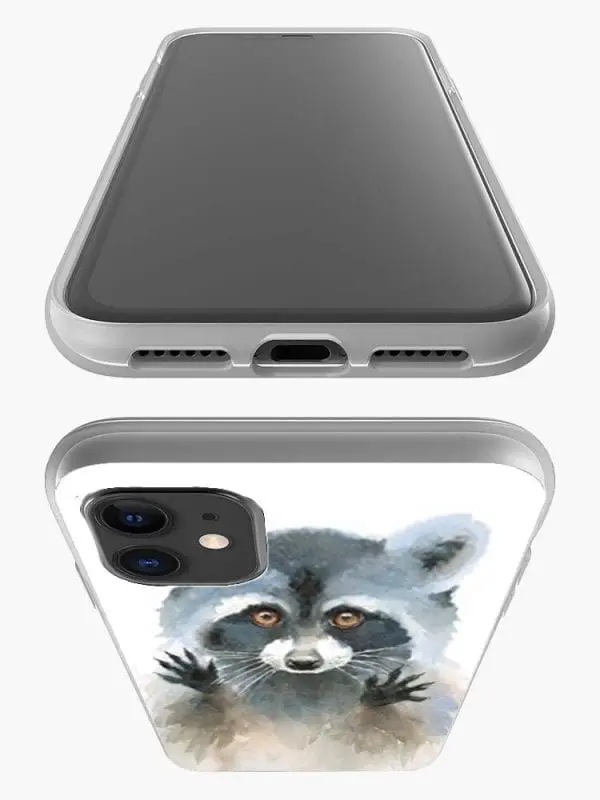Raccoon Cute, Housse pour iPhone en Silicone, collection Animaux