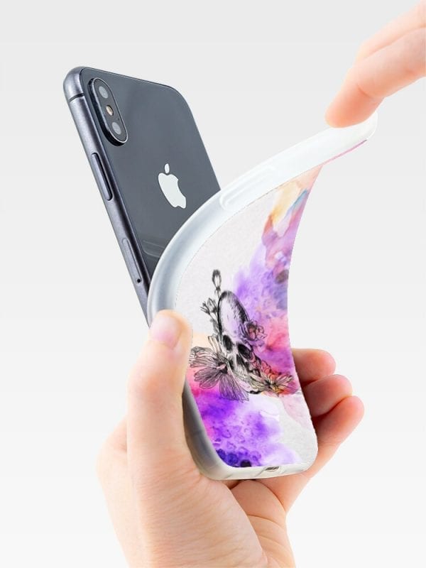 Housse en Silicone Tete de Mort Color pour iPhone XR