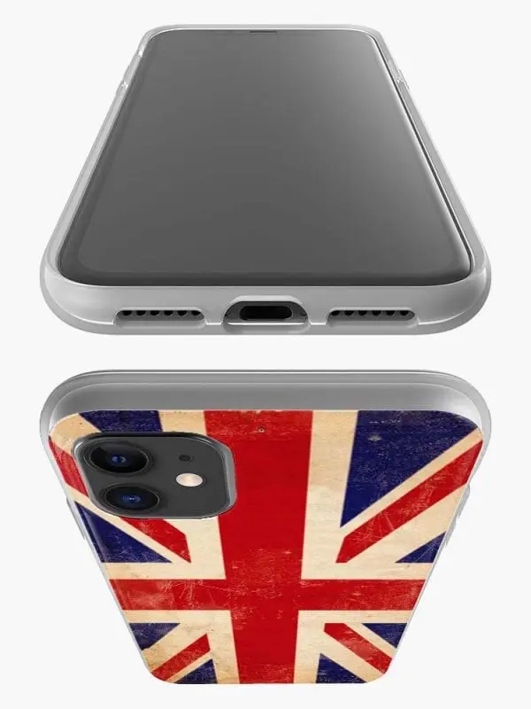 Housse gel Silicone pour iPhone 12, iPhone 12 Mini, iPhone 12 Pro, iPhone 12 PRO MAX personnalisée drapeau Union Jack