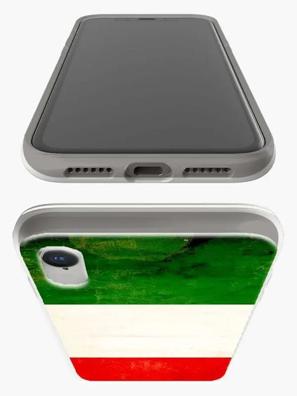 Protection pour iPhone XR en Silicone personnalisée avec le drapeau iTalie Vert, Blanc, Rouge
