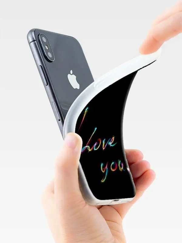 Coque protection silicone pour iPhone XR motif personnalisé I Love You