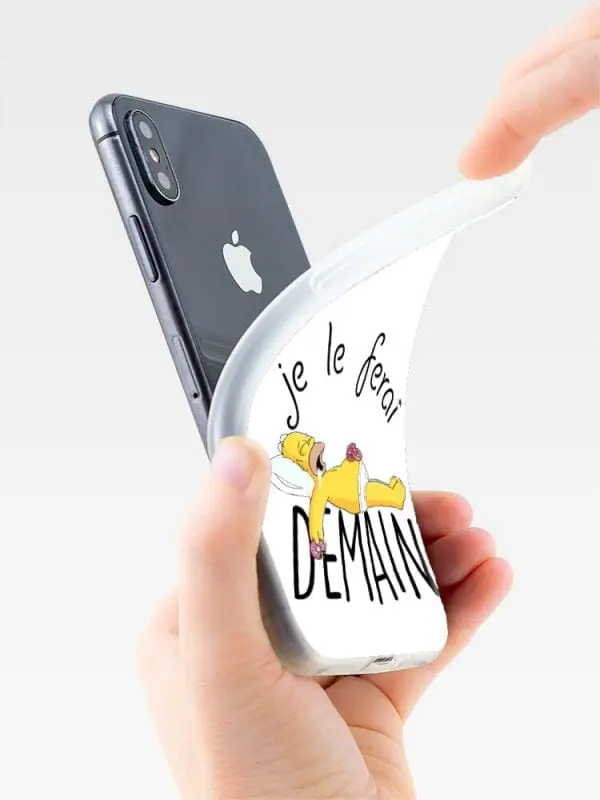 Coque en silicone fun pour iPhone XR Homer Simpson Donuts