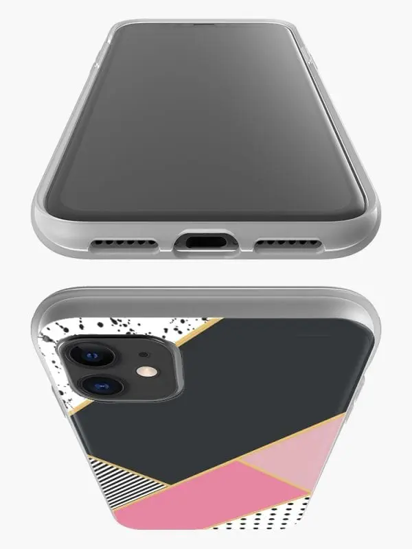 Housse en Silicone personnalisée pour iPhone 12, iPhone 12 Mini, iPhone 12 Pro, iPhone 12 PRO MAX motif art deco style pink
