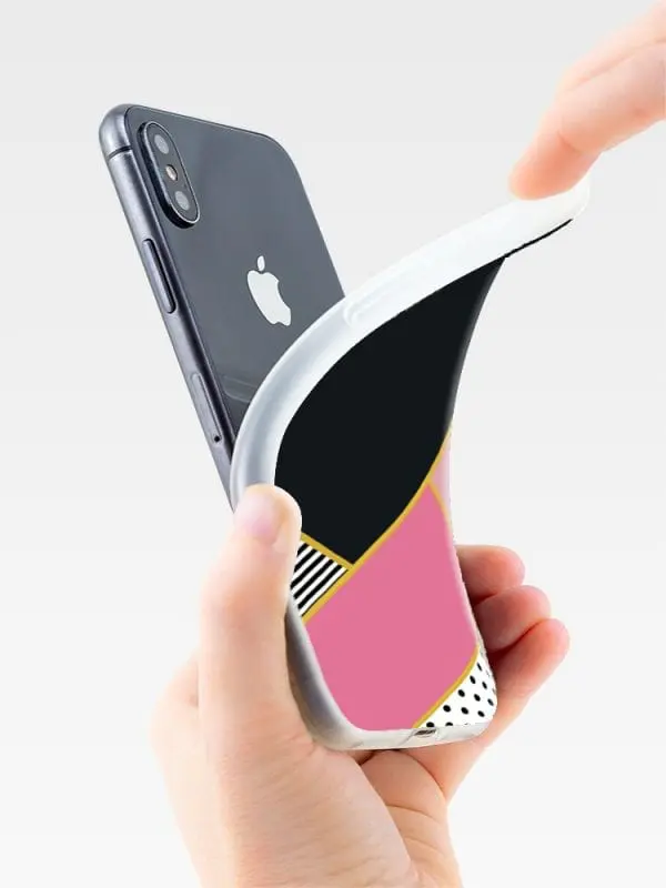 Coque de Silicone souple personnalisée pour iPhone XR Motif Minimal Pink