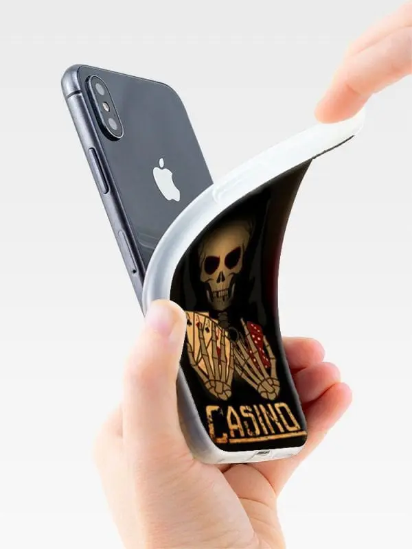 Housse portable iPhone XR Skull Jeu casino Player en Tpu