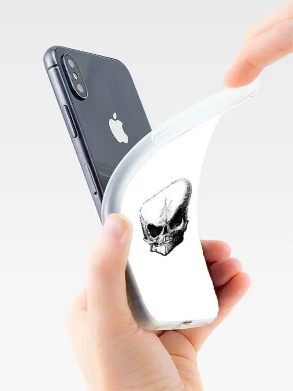 Housse en silicone Skull Ovni pour iPhone XR