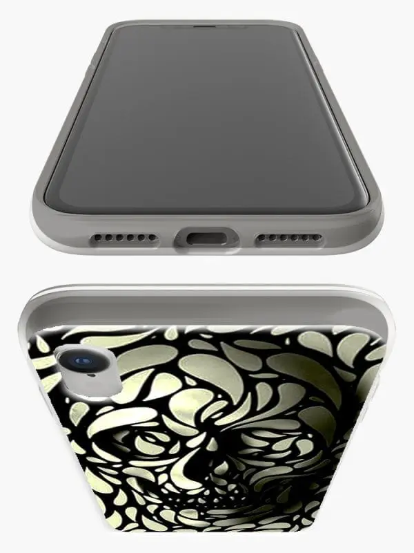 Bumper antichocs Skull Black And White pour mobile XR Apple iPhone