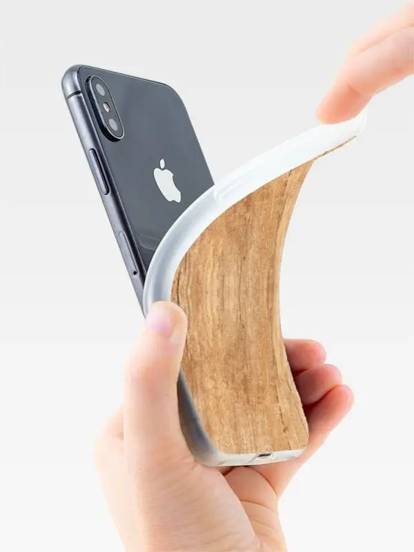 Coque anti chocs iPhone XR souple effet Texture bois