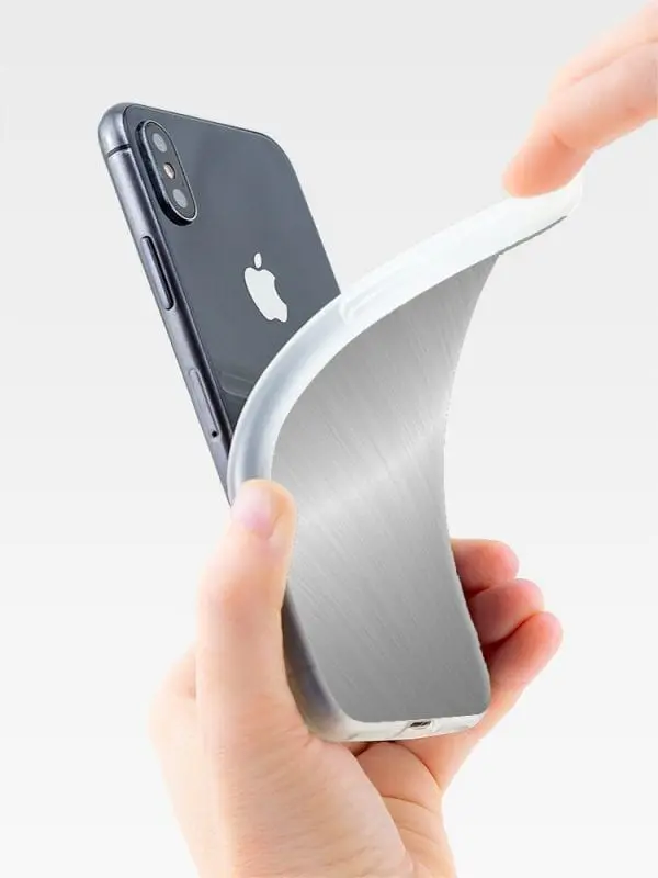 Coque Silicone pour iPhone XR Texture Métal