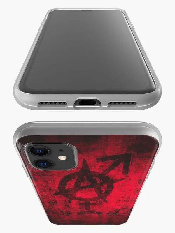 Housse en Silicone personnalisée pour iPhone 12, iPhone 12 Mini, iPhone 12 Pro, iPhone 12 PRO MAX motif Anarchy Symbol Red