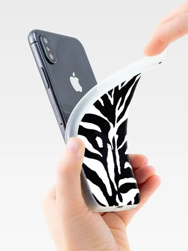 Coque en silicone iPhone XR Motif Zebre