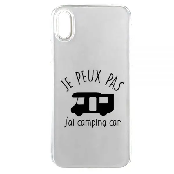 Coque Personnalisée pour iPhone X, XR, XS design Véhicules Je Peux pas J' ai Camping car