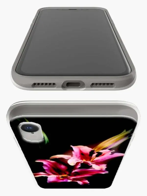 Bumper Floral painting pink stargazer lily pour iPhone XR