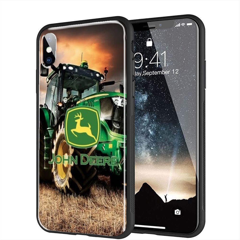 Coque iPhone X John Deer Tractor Farm | Tpu, Verre | Housse Renforcée