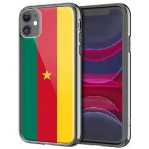 Drapeau Cameroun, Coque iPhone 12 en Verre Trempé drapeau Camerounais