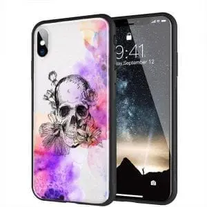 Coque Color Skull pour iPhone XR en Verre Trempé