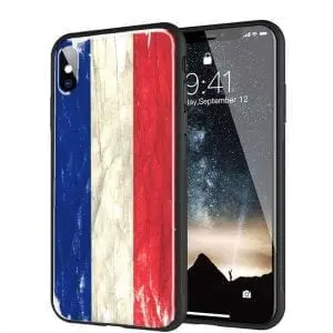 Drapeau France, Coque iPhone XR en Verre Trempé personnalisée