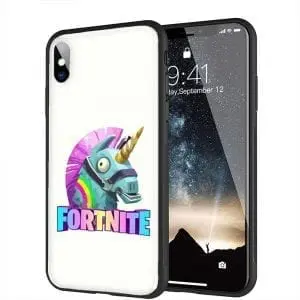 Coque Licorne Fortnite pour iPhone XR en Verre Trempé