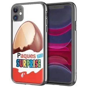joyeuses paques inspired by kinder surprise, Coque iPhone en Verre Trempé, collection Funny