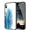 Coque renforcée en verre Motif Branche Bleu pour iPhone, Samsung, Huawei