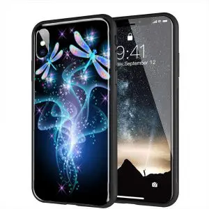 Coque Libellule Été de verre Trempé pour iPhone, Samsung, Huawei