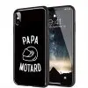 Coque renforcée en Verre Trempé pour iPhone X, XR, XS, Motif Papa Motard, pour les pères fans de Moto