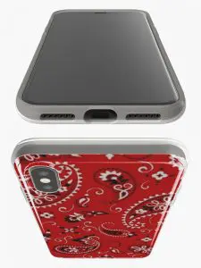 Coque bandanas Rouge pour iPhone, Samsung, Huawei en silicone