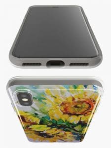 Coque personnalisée pour iPhone, samsung, Huawei en silicone motif Fleurs Sauvages dans un Champ Jaune