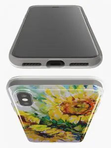 Coque personnalisée pour iPhone, samsung, Huawei en silicone motif Fleurs Sauvages dans un Champ Jaune