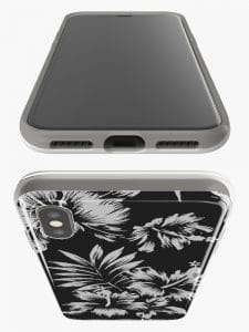Coque souple motif Fleurs Sauvages Noires pour Samsung, Huawei, iPhone