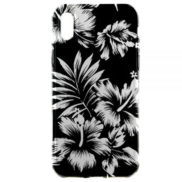 Coque de silicone Fleurs Sauvages Noires pour iPhone, Samsung, Huawei