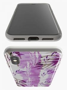 Coque Fleurs Romantiques pour iPhone, Samsung, Huawei en silicone couleur Violet