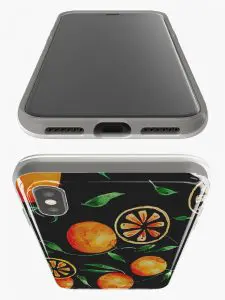 Coque Souple Oranges sur Fond Noir pour Huawei, samsung, iPhone