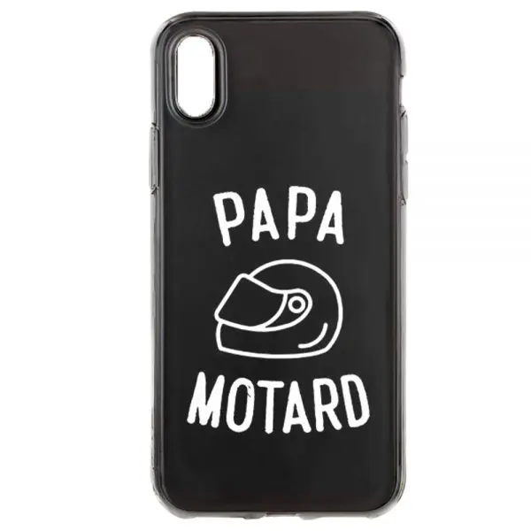 Coque Personnalisée pour iPhone X, XR, XS design Véhicules Papa Motard, idée cadeau pour les Pères